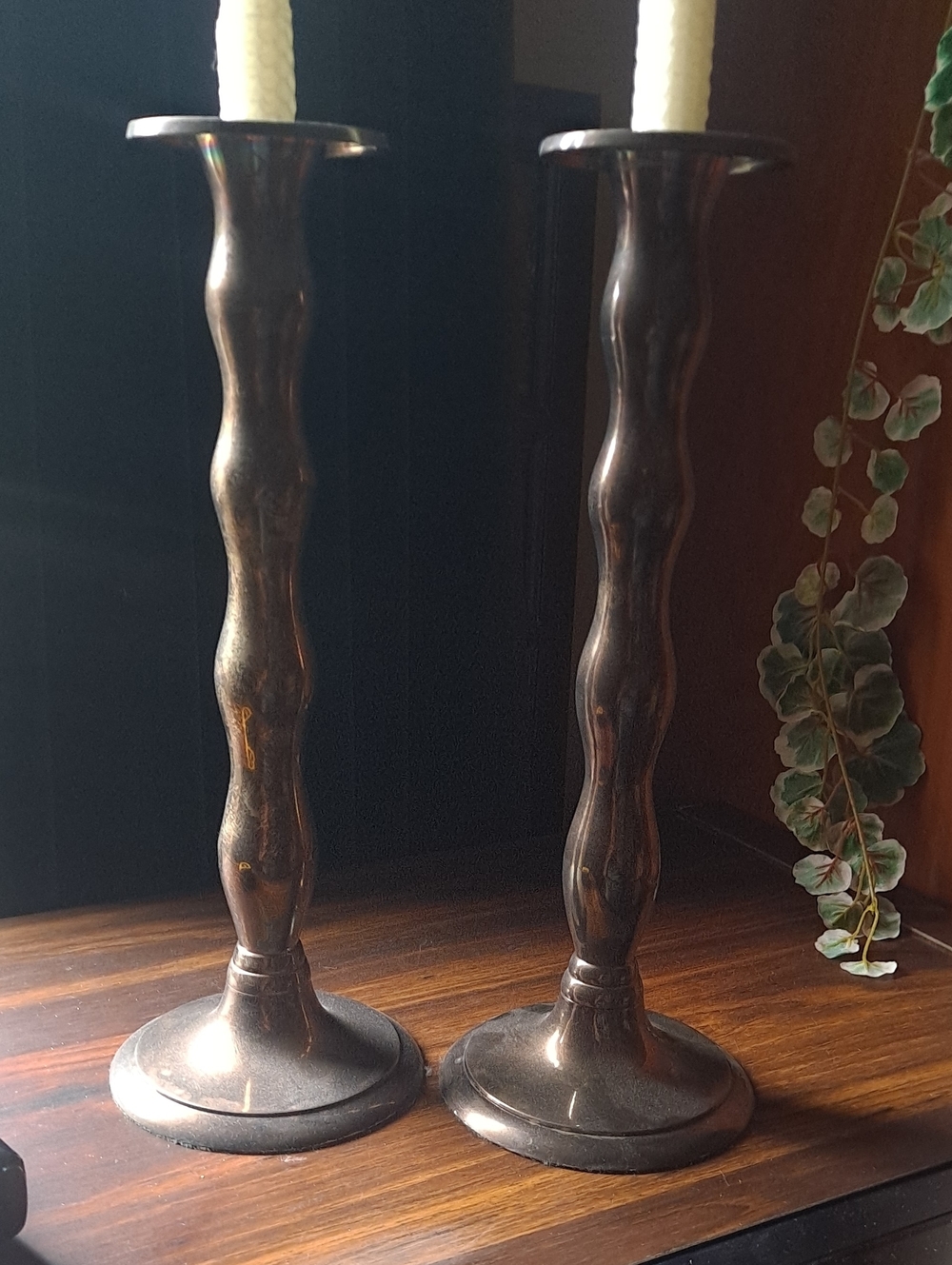 12" Classic Solid Brass Taper Candle Holders - Pair